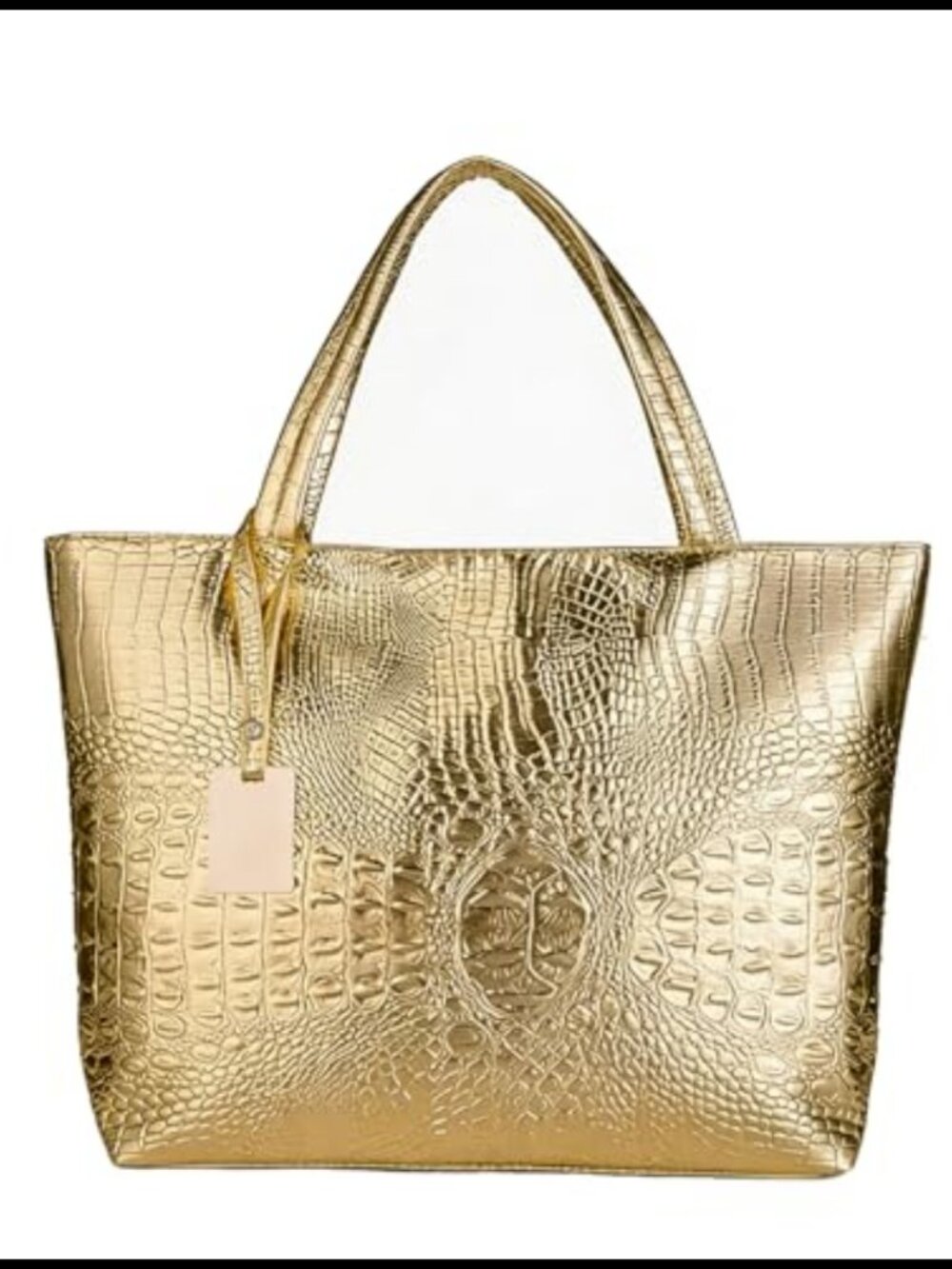 Large Tote Shoulder Handbag PU Leather Crocodile Satchel Top Handle Travel Bag